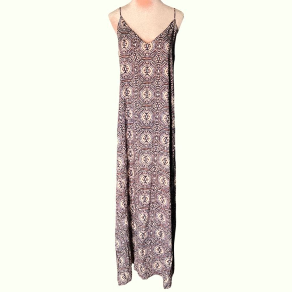 REVOLVE Three Eighty-Two Maxi Dress in Cream/Blue/Peach Tribal Print. Small. NWT